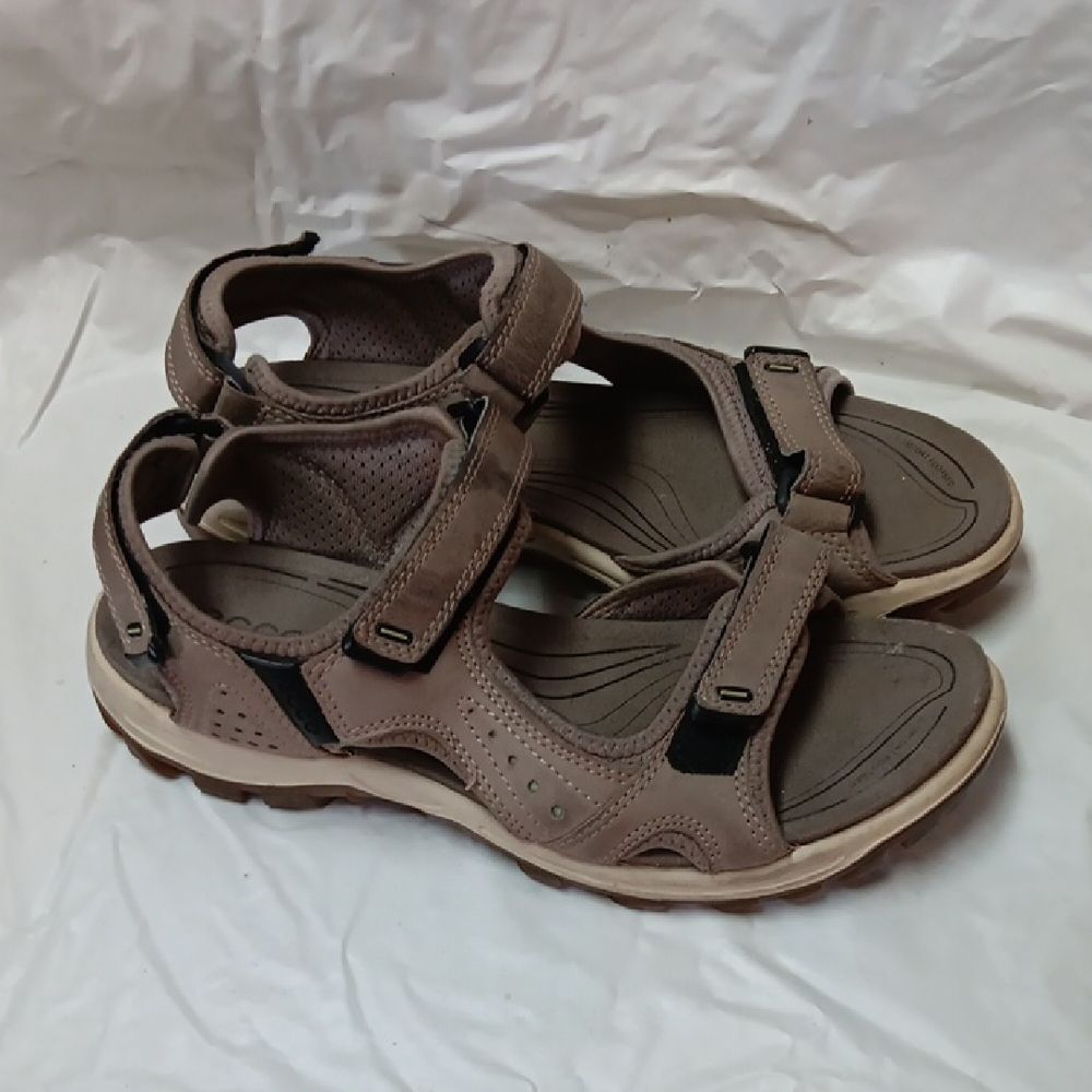 Ecco Yucatan Brown Sandals with Receptor Technology Womens 11 Preowned